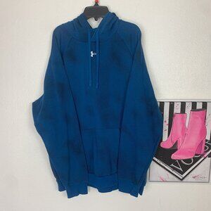 Underarmour Hoodie Navy Blue Tye Die Wash XL Front Pocket Pullover